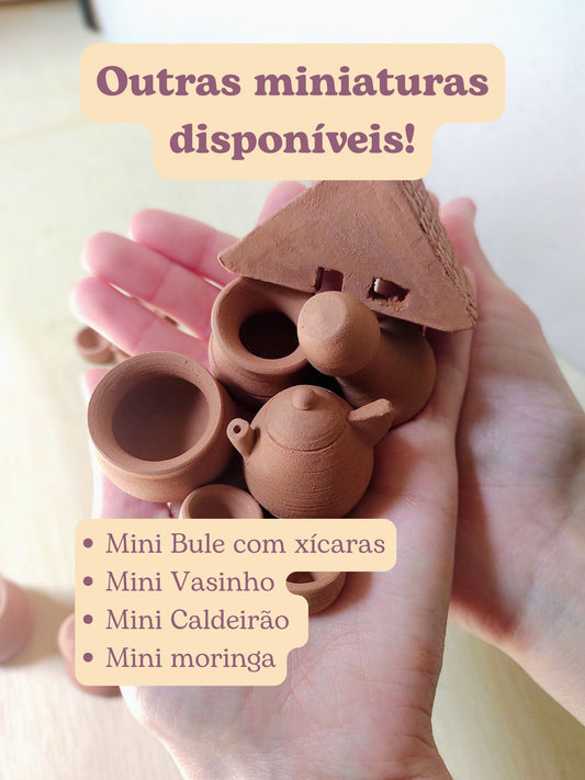 Mini bule de cerâmica com 2 xícaras - Personalizado | Temolda