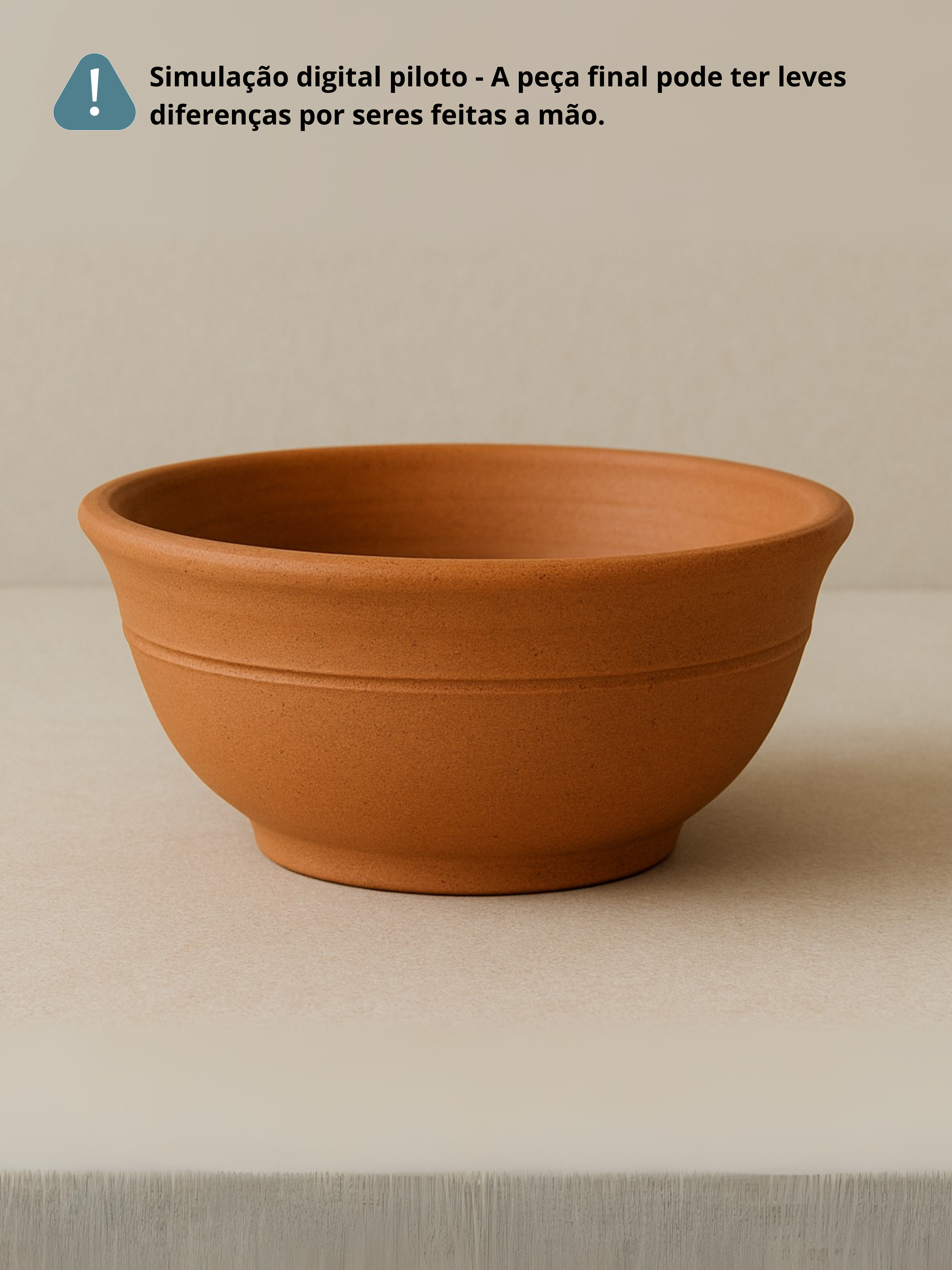 Vaso de Barro Mod.2 - Plantio com mais espaço para plantinhas | Temolda