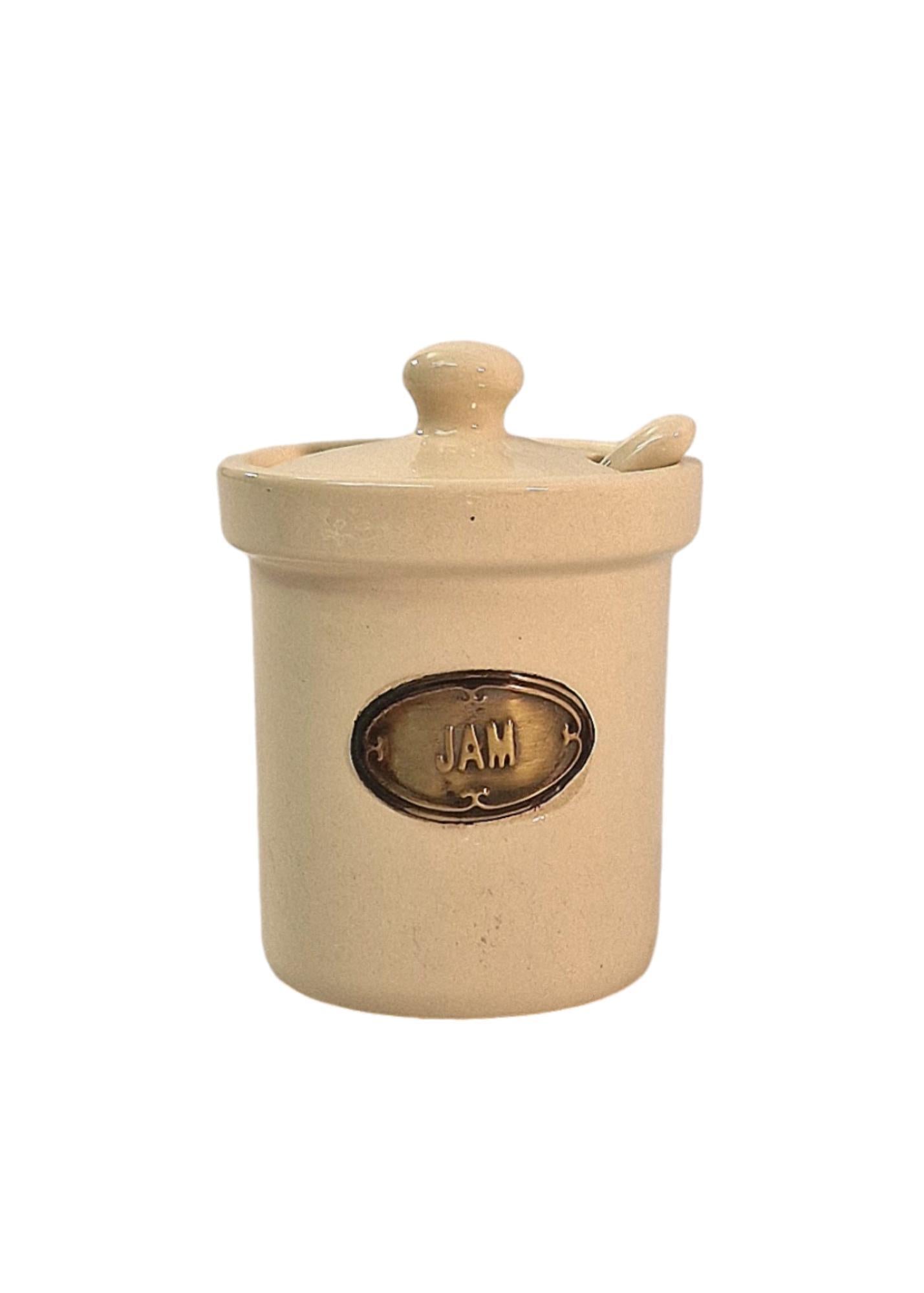 Pote de cerâmica para geleia com colher de cerâmica - Scarthingwell